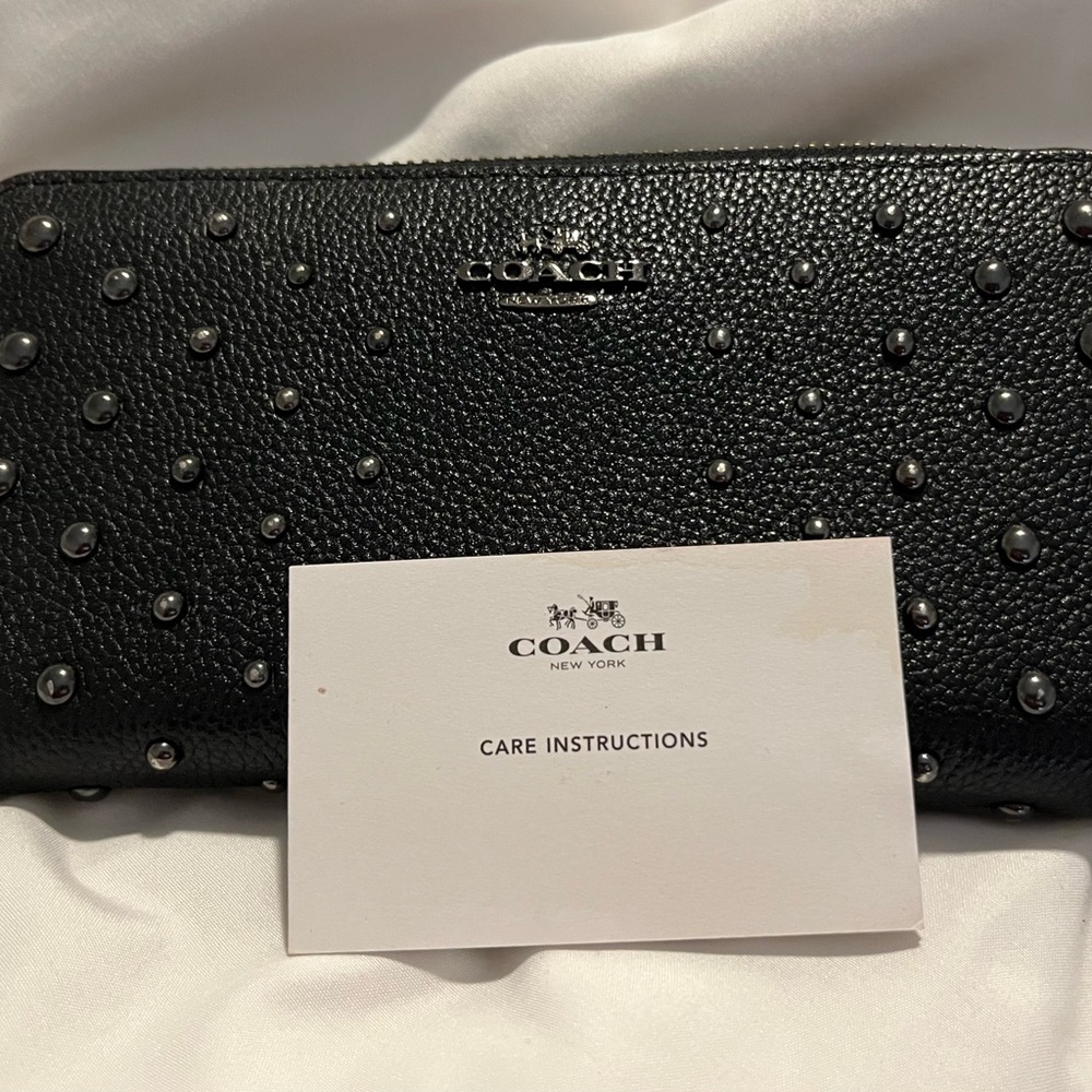 Coach Black Studded Wallet
